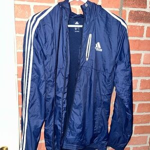 Adidas Men's Blue Windbreaker Jacket